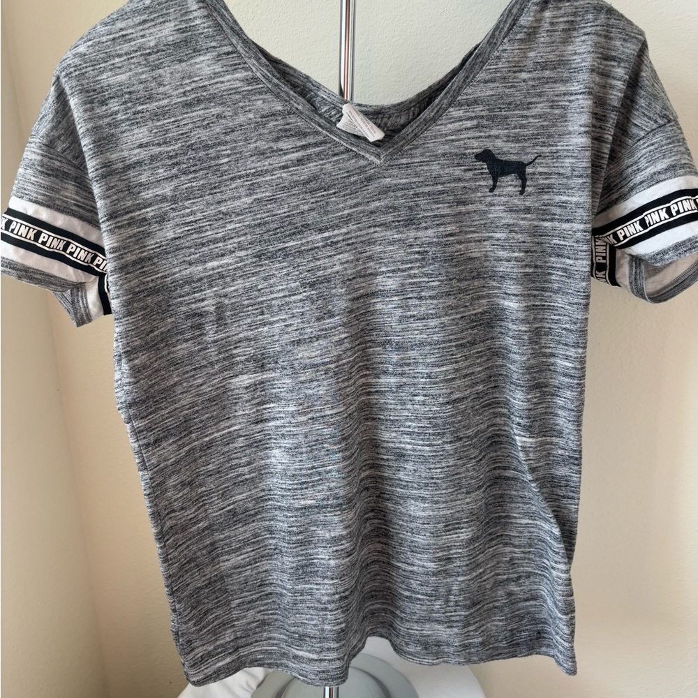 Victoria's Secret PINK Grey V-Neck Tee